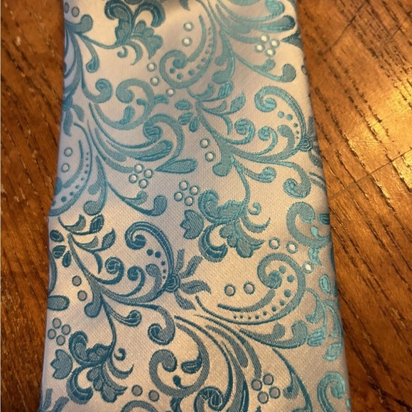 Jason & Vogue Blue Floral Patterned 100% Silk Tie NWT!! - Picture 3 of 8